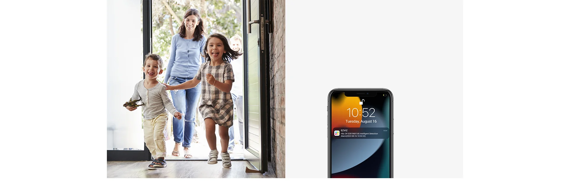 EZVIZ H6c 2K camera smart human detection alert on phone