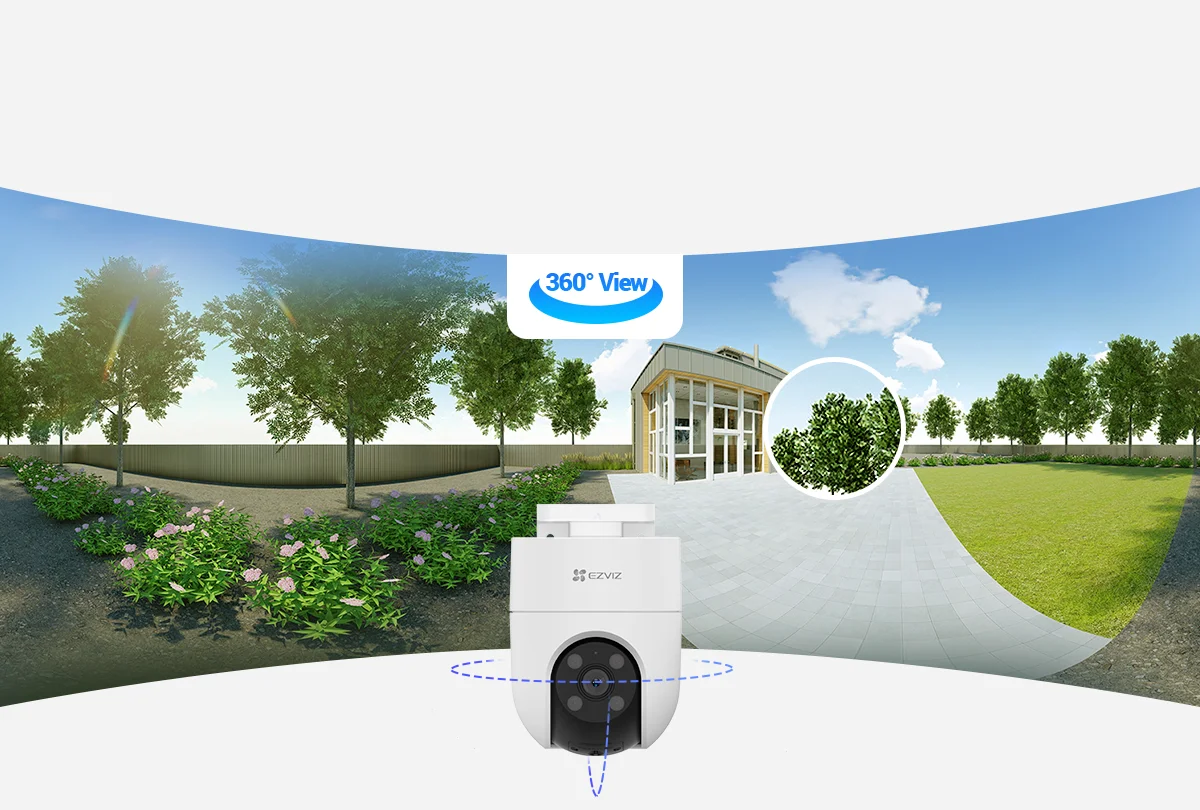 EZVIZ H8c 2K camera 360-degree panoramic coverage view