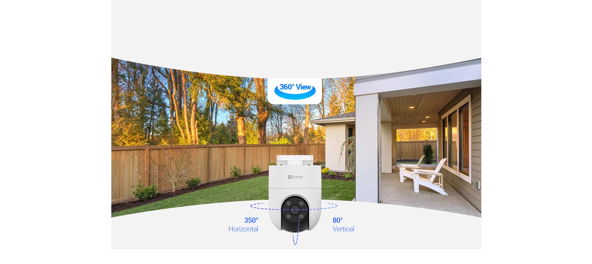 EZVIZ H8c 2MP camera 360-degree view with 350-degree horizontal and 80-degree vertical rotation