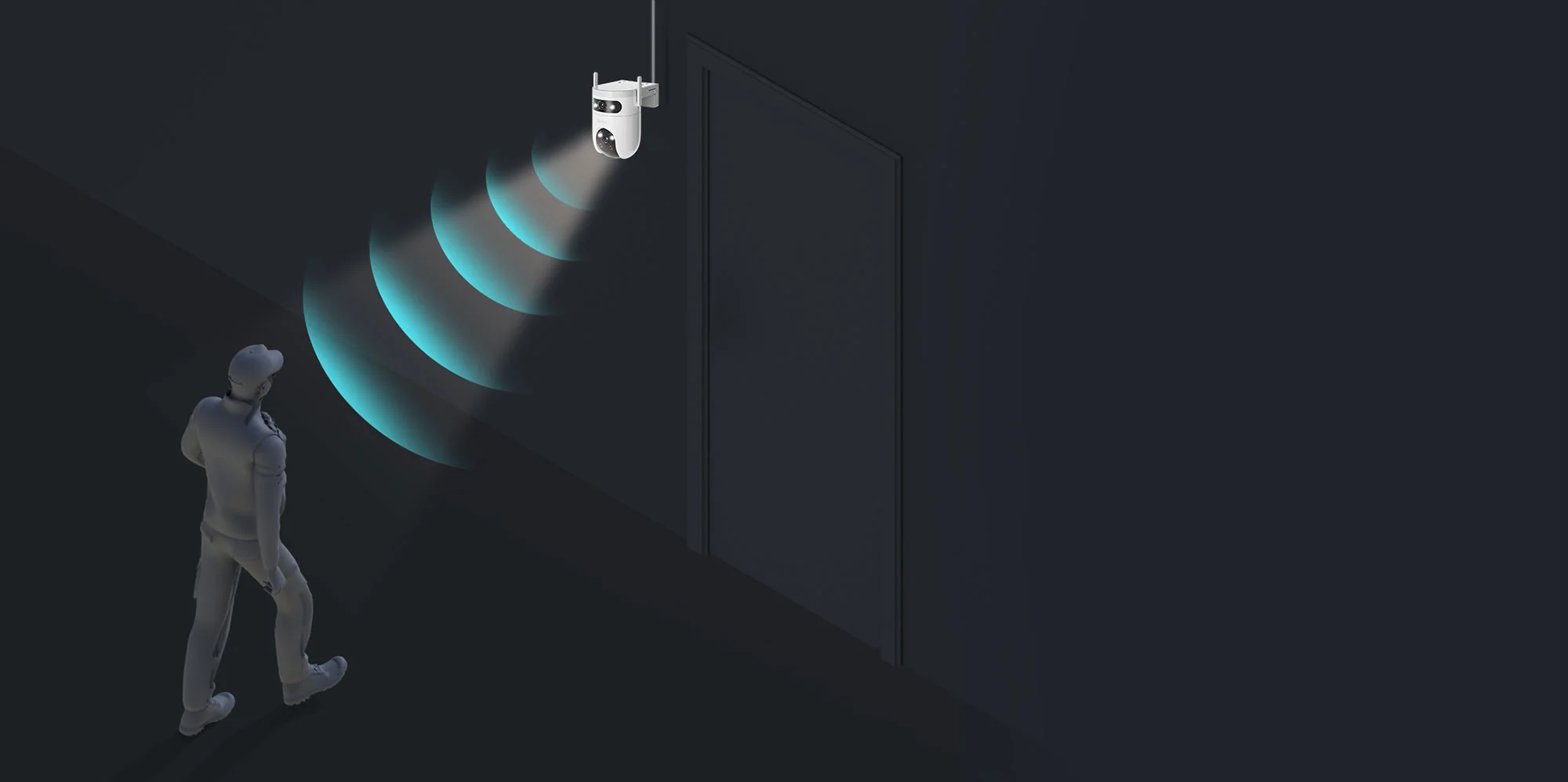 EZVIZ H9c Dual 2K camera AI person detection at night