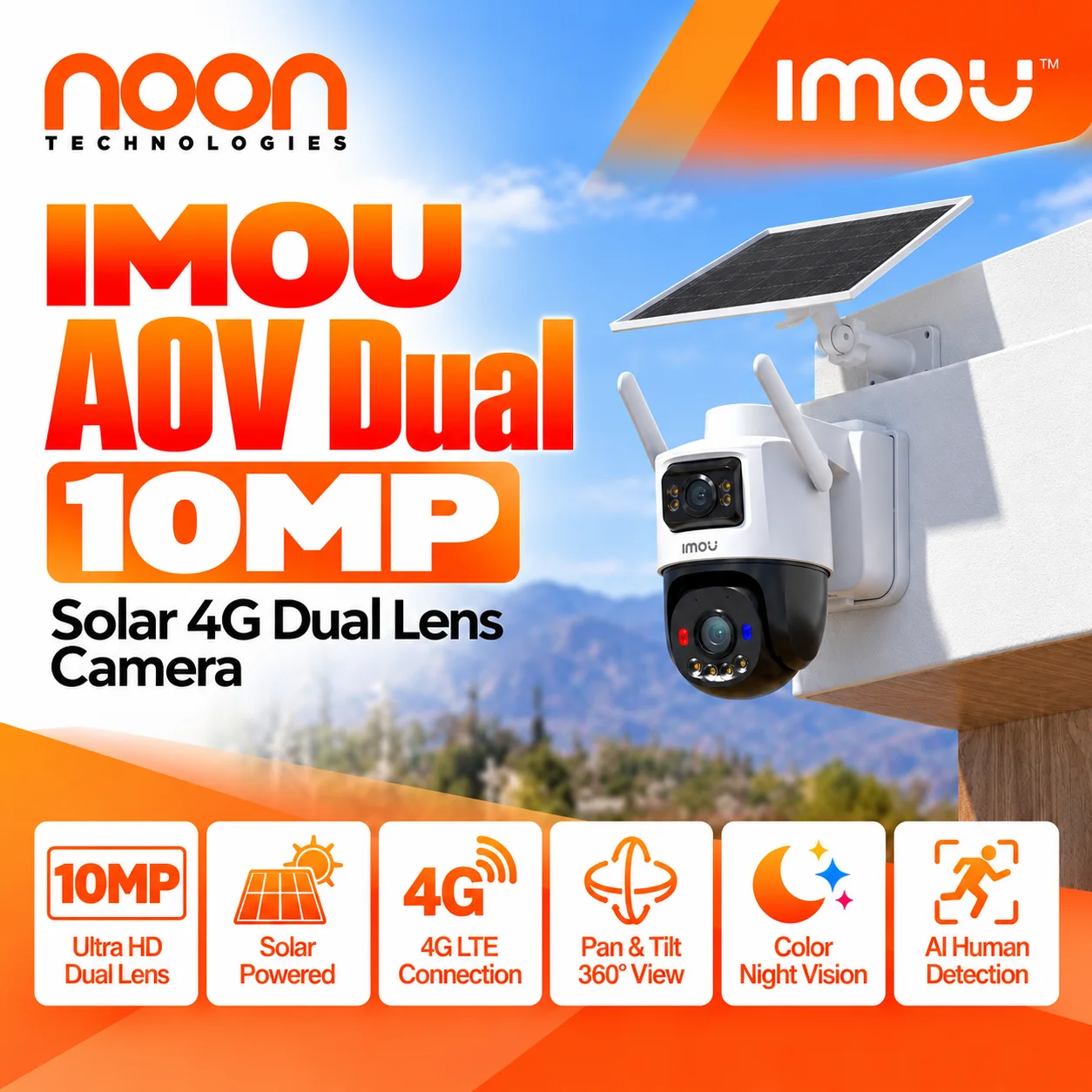 IMOU AOV Dual 10MP Solar 4G Dual Lens Camera