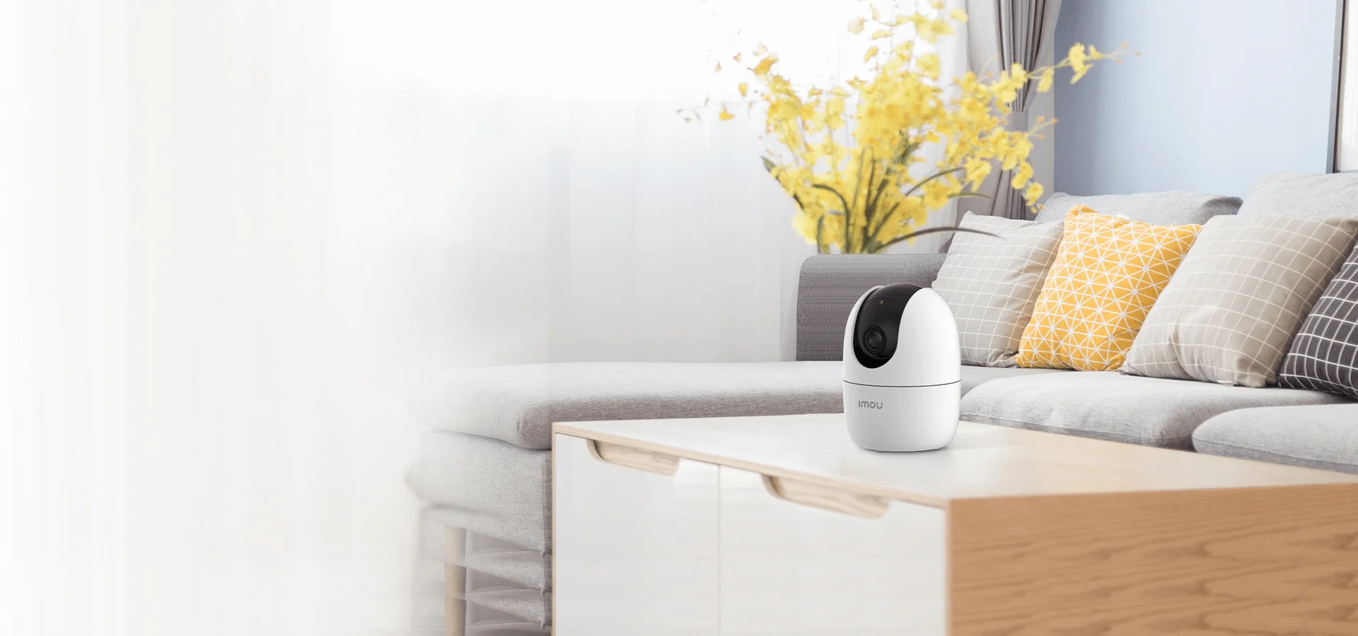 IMOU Ranger 2 3MP 2K Camera in a modern living room