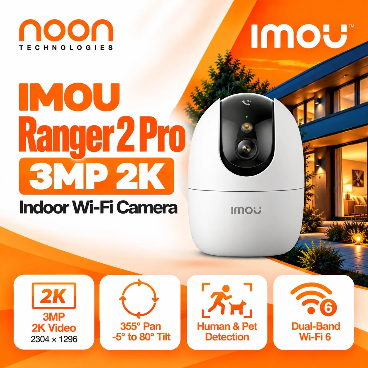 IMOU Ranger 2 Pro 3MP 2K Indoor WiFi Camera